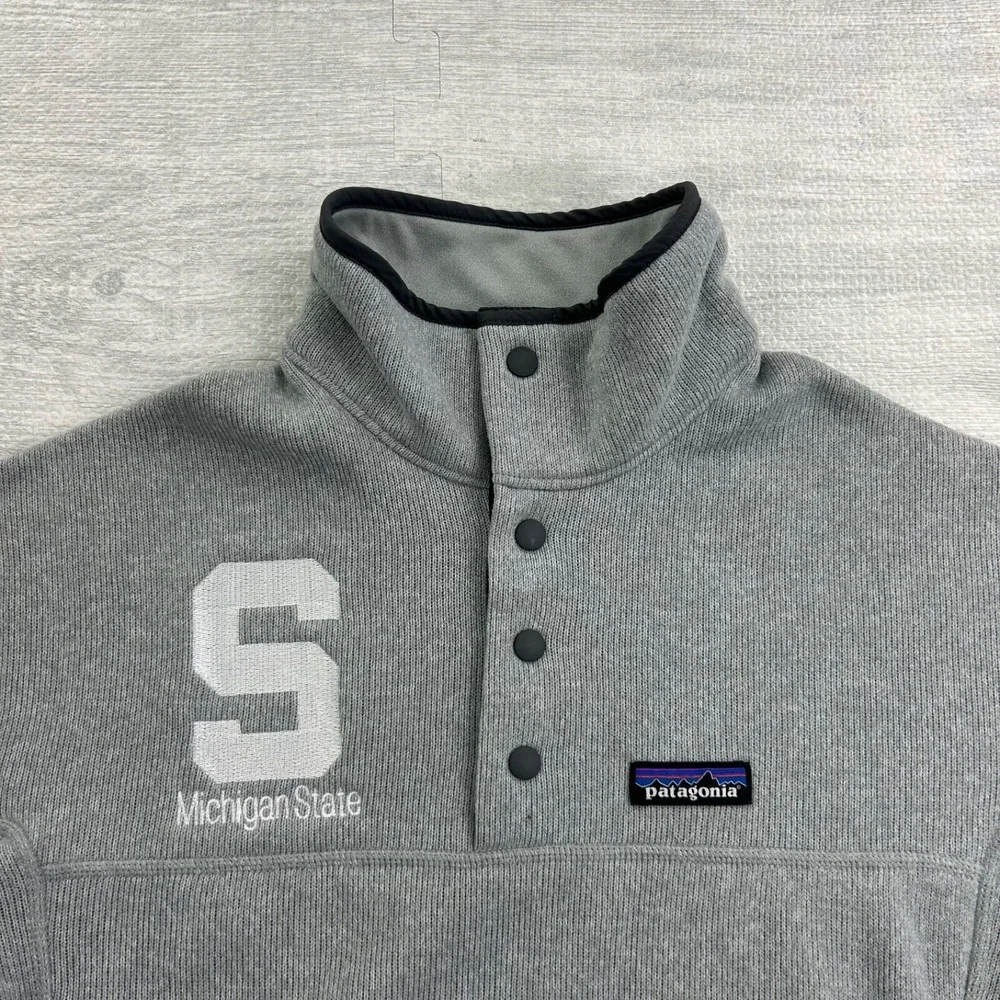 Patagonia Michigan State Better Sweater Sweatshirt‎ Size Small Gray STY26010FA18